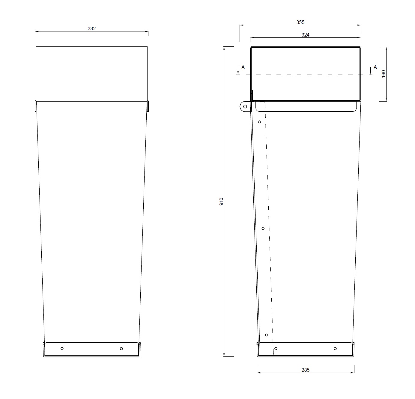 rzuty z boków kosz z poliwęglanu